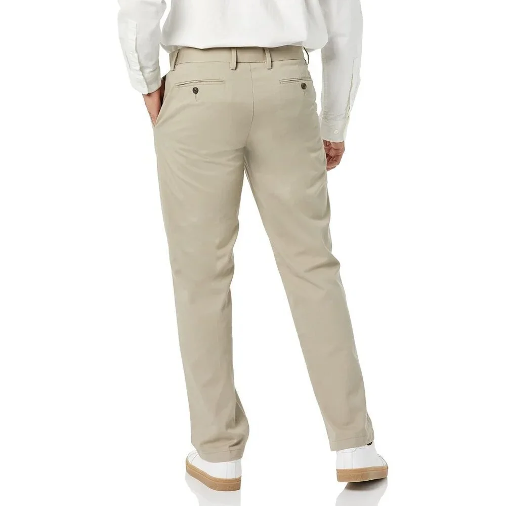 Men's Straight-Fit Wrinkle-Resistant Flat-Front Chino Pant